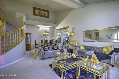 Discover luxurious living in this elegant 5-bedroom+den on El Conquistador Country Club - Conquistador in Arizona - for sale on GolfHomes.com, golf home, golf lot