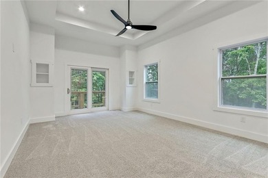 This stunning new construction blends luxury, functionality, and on The Highlands Course at Lake Arrowhead in Georgia - for sale on GolfHomes.com, golf home, golf lot