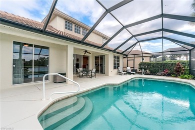 This stunning home features a spacious screened lanai with south on Shadow Wood Country Club in Florida - for sale on GolfHomes.com, golf home, golf lot