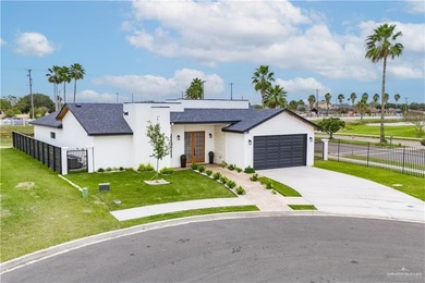 Stunning 2024 custom-built home sits on a desirable corner lot on Los Lagos Golf Club in Texas - for sale on GolfHomes.com, golf home, golf lot