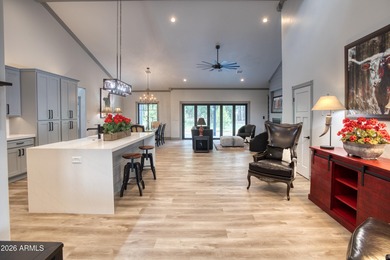 This stunning single-story custom farmhouse-style home, built in on Torreon Golf Club in Arizona - for sale on GolfHomes.com, golf home, golf lot