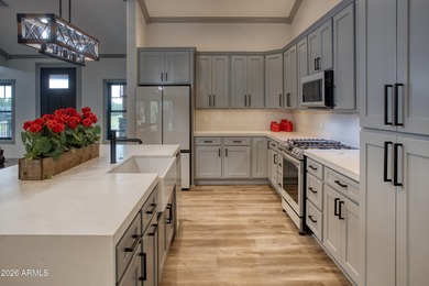 This stunning single-story custom farmhouse-style home, built in on Torreon Golf Club in Arizona - for sale on GolfHomes.com, golf home, golf lot