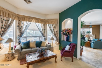 Discover the perfect retirement retreat in this 2 bed / 2 bath on Tuscany Falls At Pebble Creek in Arizona - for sale on GolfHomes.com, golf home, golf lot