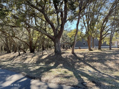 Beautiful Live Oak trees adorn this large corner lot in on Harbour Point Golf Club in North Carolina - for sale on GolfHomes.com, golf home, golf lot
