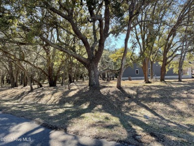 Beautiful Live Oak trees adorn this large corner lot in on Harbour Point Golf Club in North Carolina - for sale on GolfHomes.com, golf home, golf lot