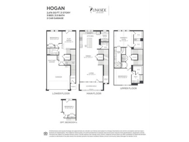CADENCE HOMES HOGAN floor plan.  Three story, modern elevation on TPC Four Seasons - Las Colinas Resort in Texas - for sale on GolfHomes.com, golf home, golf lot