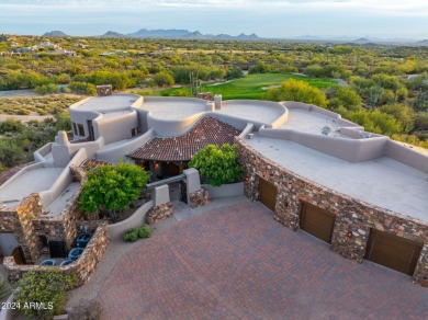 Masterful architecture by Lee Hutchison creating this Sonoran on Desert Mountain Golf Club - Renegade Course in Arizona - for sale on GolfHomes.com, golf home, golf lot