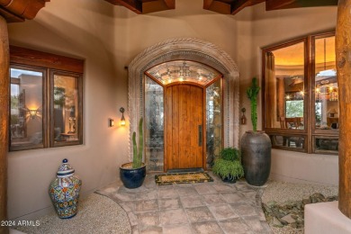 Masterful architecture by Lee Hutchison creating this Sonoran on Desert Mountain Golf Club - Renegade Course in Arizona - for sale on GolfHomes.com, golf home, golf lot