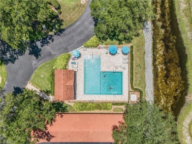 A room with a view.  This lanai overlooks two fairways and you on Spanish Wells Golf and Country Club in Florida - for sale on GolfHomes.com, golf home, golf lot