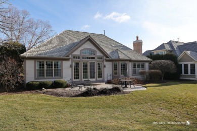 Located on a corner lot, this stunning 2-bedroom ranch home on The Merit Club in Illinois - for sale on GolfHomes.com, golf home, golf lot