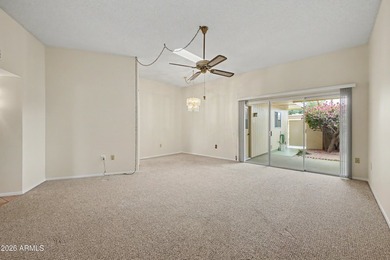 Welcome to this charming single-level attached home in Sun City on Sun City Lakes West and East in Arizona - for sale on GolfHomes.com, golf home, golf lot