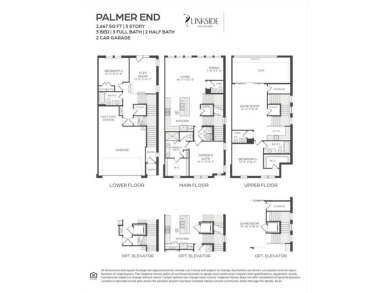 CADENCE HOMES PALMER END floor plan.  Three story, modern on TPC Four Seasons - Las Colinas Resort in Texas - for sale on GolfHomes.com, golf home, golf lot