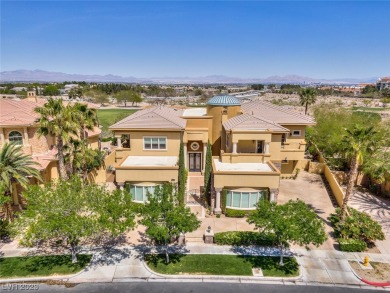 8,541SF luxury home w/gated courtyard entry w/FP, stacked stone on TPC Las Vegas in Nevada - for sale on GolfHomes.com, golf home, golf lot