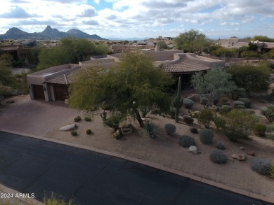True to design Arizona architecture with expansive views of on Troon North Golf Club  in Arizona - for sale on GolfHomes.com, golf home, golf lot