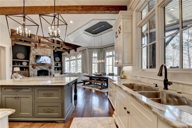 Rustic elegance is realized in this five bedroom, seven and a on The River Club in Georgia - for sale on GolfHomes.com, golf home, golf lot