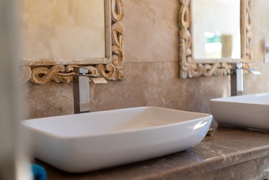 The villa consists of a main house and guesthouse, and is built on Bahia Principe Riviera Maya Golf Course in  - for sale on GolfHomes.com, golf home, golf lot