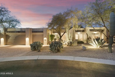 Set on a quiet cul-de-sac in gated Monument at Troon North, this on Troon North Golf Club  in Arizona - for sale on GolfHomes.com, golf home, golf lot