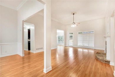 This all-brick home truly checks every box--main-level living on Oak Mountain Championship Golf Club in Georgia - for sale on GolfHomes.com, golf home, golf lot