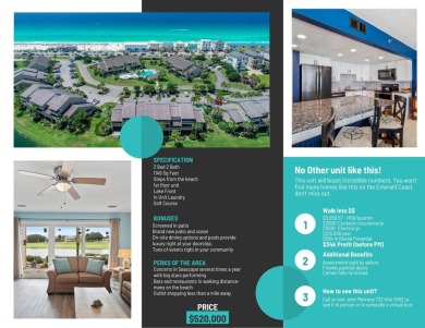 Lowest $ per square foot in the complex In the exclusive on Seascape Golf Course in Florida - for sale on GolfHomes.com, golf home, golf lot