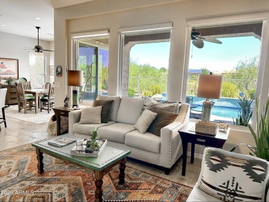 Spectacular Libertas floor plan backing pristine desert wash on Trilogy Golf Club At Vistancia in Arizona - for sale on GolfHomes.com, golf home, golf lot