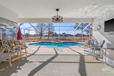 Heated pool with dual fountains. Golf course views with coastal on Craft Farms - Cypress Bend in Alabama - for sale on GolfHomes.com, golf home, golf lot