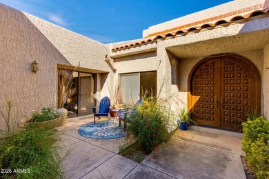 Welcome home to a serene golf frontage retreat in gated Biltmore on Arizona Biltmore Golf and Country Club in Arizona - for sale on GolfHomes.com, golf home, golf lot