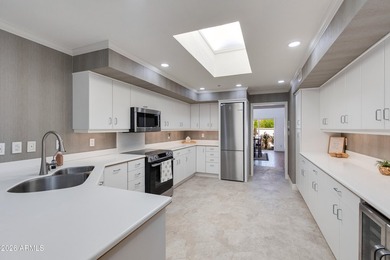 Welcome home to a serene golf frontage retreat in gated Biltmore on Arizona Biltmore Golf and Country Club in Arizona - for sale on GolfHomes.com, golf home, golf lot