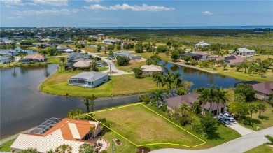 You'll enjoy lakefront water views when you build on this on Burnt Store Golf Club in Florida - for sale on GolfHomes.com, golf home, golf lot