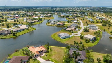 You'll enjoy lakefront water views when you build on this on Burnt Store Golf Club in Florida - for sale on GolfHomes.com, golf home, golf lot