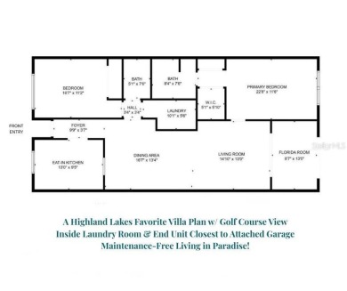 This spacious end-unit villa with serene golf course views is on Highland Lakes Executive Golf Course in Florida - for sale on GolfHomes.com, golf home, golf lot