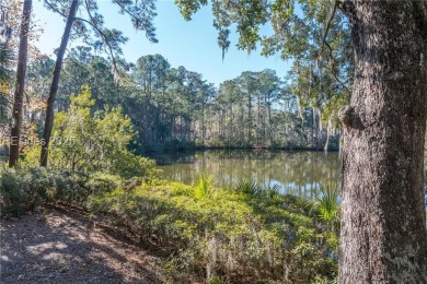 Enjoy the incredible sunset views of a large lagoon and bird on Callawassie Island Club in South Carolina - for sale on GolfHomes.com, golf home, golf lot