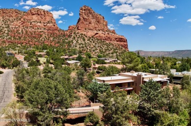 Open your private gated bridge to enter this beautiful oasis on Oakcreek Country Club in Arizona - for sale on GolfHomes.com, golf home, golf lot