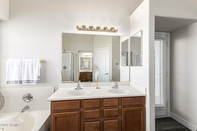 Situated on the wide 2nd fairway, this beautifully upgraded 3 on The Golf Club At Johnson Ranch in Arizona - for sale on GolfHomes.com, golf home, golf lot