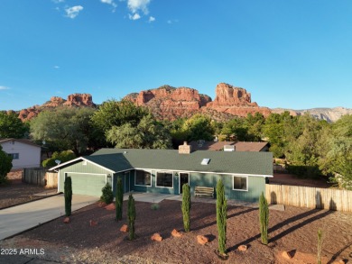 Discover a truly exceptional turnkey home nestled in a quiet on Oakcreek Country Club in Arizona - for sale on GolfHomes.com, golf home, golf lot