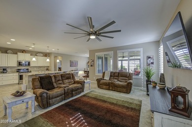 ARIZONA LIVING MADE EASY! This beautiful Sanctuary welcomes you on Poston Butte Golf Club in Arizona - for sale on GolfHomes.com, golf home, golf lot