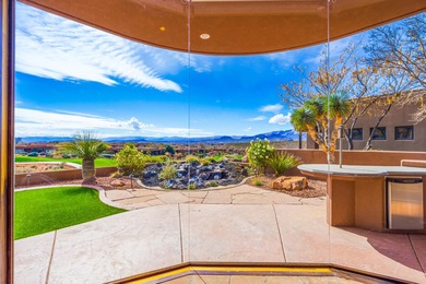 This home has stunning views of Kachina Cliffs, the Entrada Golf on Entrada at Snow Canyon in Utah - for sale on GolfHomes.com, golf home, golf lot