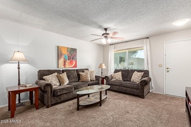 Enjoy comfortable and low-maintenance living in this delightful on Sun City Lakes West and East in Arizona - for sale on GolfHomes.com, golf home, golf lot