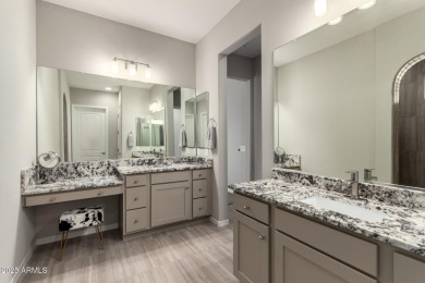 AMAZING RESORT LIVING w/ OPEN WASH VIEWS! Enter this beautifully on Poston Butte Golf Club in Arizona - for sale on GolfHomes.com, golf home, golf lot