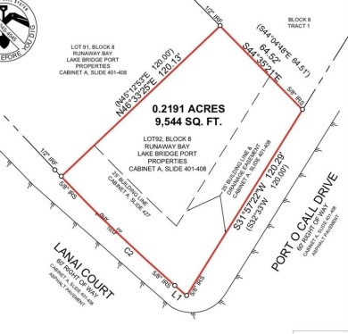 Build here! No HOA. Generous corner lot at 0.217 acres just on The Club At Runaway Bay in Texas - for sale on GolfHomes.com, golf home, golf lot