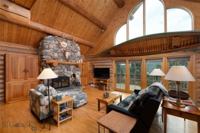 This charming log home, nestled in the trees and perched above on Big Sky of Montana Golf Course in Montana - for sale on GolfHomes.com, golf home, golf lot