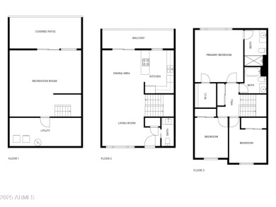 Beautiful 3 bedroom, 2.5 bathroom tri-level townhome in the on Dobson Ranch Municipal Golf Course in Arizona - for sale on GolfHomes.com, golf home, golf lot