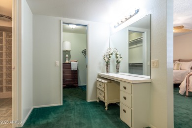 Love where you live in this mid-century modern 2 bedroom 2 bath on Sun City Lakes West and East in Arizona - for sale on GolfHomes.com, golf home, golf lot