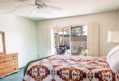 Love where you live in this mid-century modern 2 bedroom 2 bath on Sun City Lakes West and East in Arizona - for sale on GolfHomes.com, golf home, golf lot