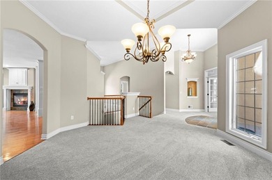 Custom Reverse 1.5 Story home situated perfectly on a private on Tiffany Greens Golf Club in Missouri - for sale on GolfHomes.com, golf home, golf lot