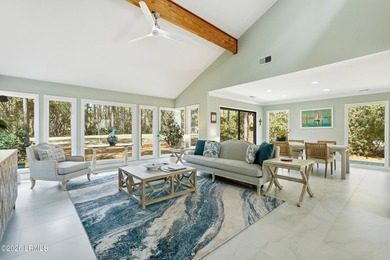 Set on a spacious golf view lot, this beautifully renovated home on Country Club of Hilton Head in South Carolina - for sale on GolfHomes.com, golf home, golf lot