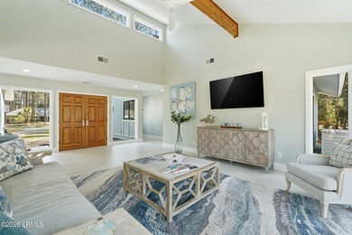 Set on a spacious golf view lot, this beautifully renovated home on Country Club of Hilton Head in South Carolina - for sale on GolfHomes.com, golf home, golf lot