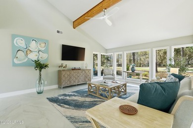 Set on a spacious golf view lot, this beautifully renovated home on Country Club of Hilton Head in South Carolina - for sale on GolfHomes.com, golf home, golf lot