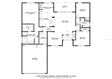 NICE CURB APPEAL! Spacious 3 Bedroom 2 Bath Split Plan Ranch In on Citrus Springs Country Club in Florida - for sale on GolfHomes.com, golf home, golf lot