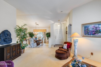 Discover the perfect retirement retreat in this 2 bed / 2 bath on Tuscany Falls At Pebble Creek in Arizona - for sale on GolfHomes.com, golf home, golf lot