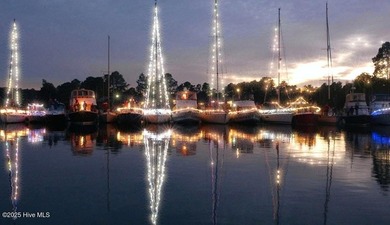 Beautiful Live Oak trees adorn this large corner lot in on Harbour Point Golf Club in North Carolina - for sale on GolfHomes.com, golf home, golf lot